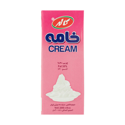 خامه صورتی ۲۰۰ گرمی کاله مناسب کیک، قهوه و دسرهای خانگی