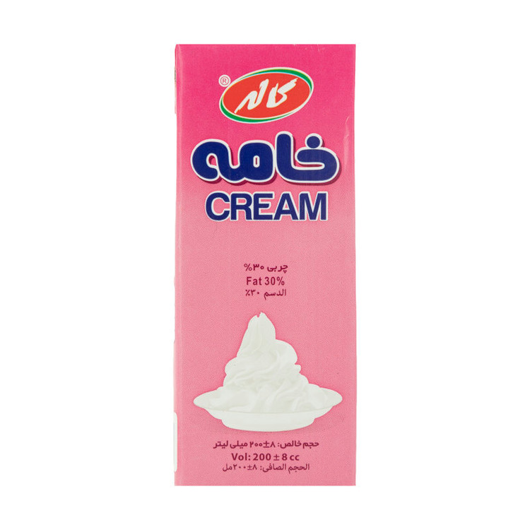 خامه صورتی ۲۰۰ گرمی کاله مناسب کیک، قهوه و دسرهای خانگی